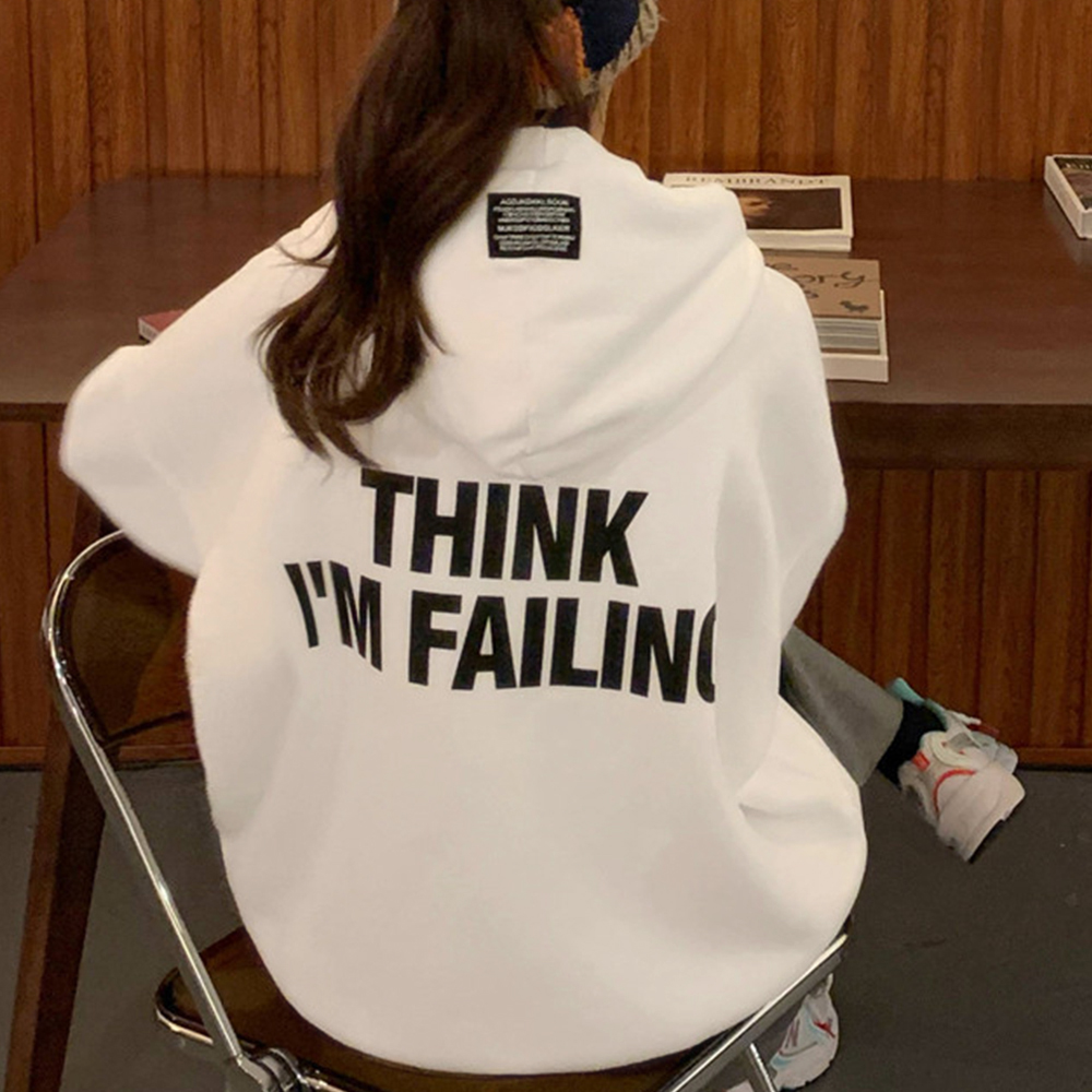 グレーファッション 文字ロゴパーカー レディース 裏起毛 韓国風