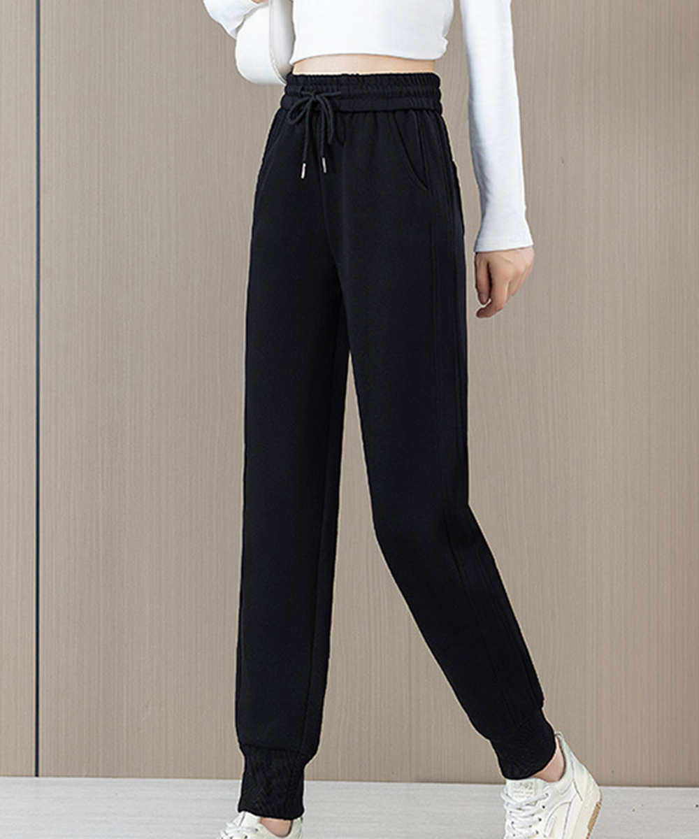 グレーファッション 裏起毛スウェットパンツ ゆったりジョガーパンツ