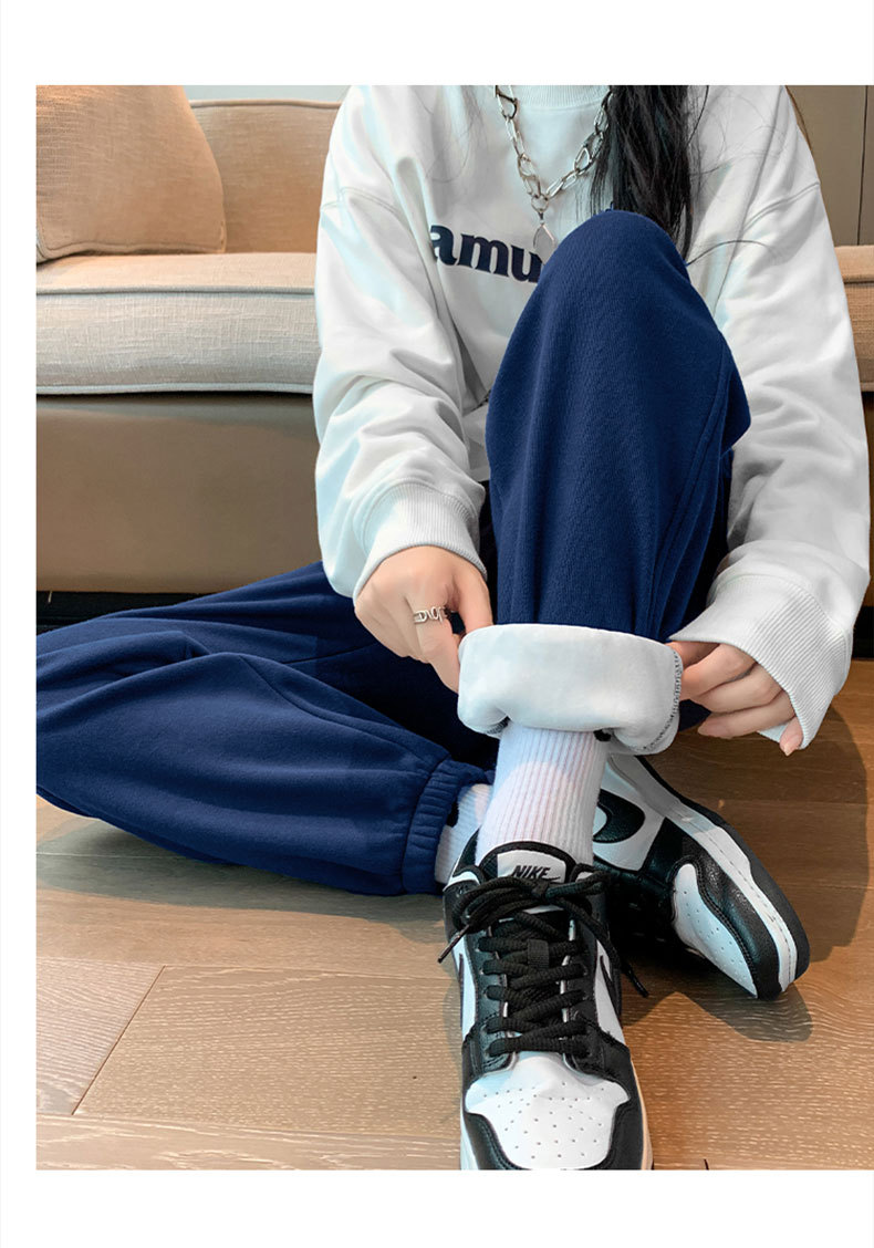 グレーファッション レディース裏起毛ジョガーパンツ ウエストゴム楽ちんボトムス