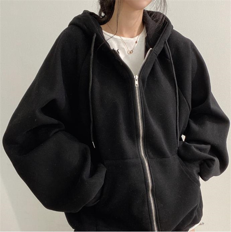 グレーファッション 裏起毛グレーフード付きジップパーカー