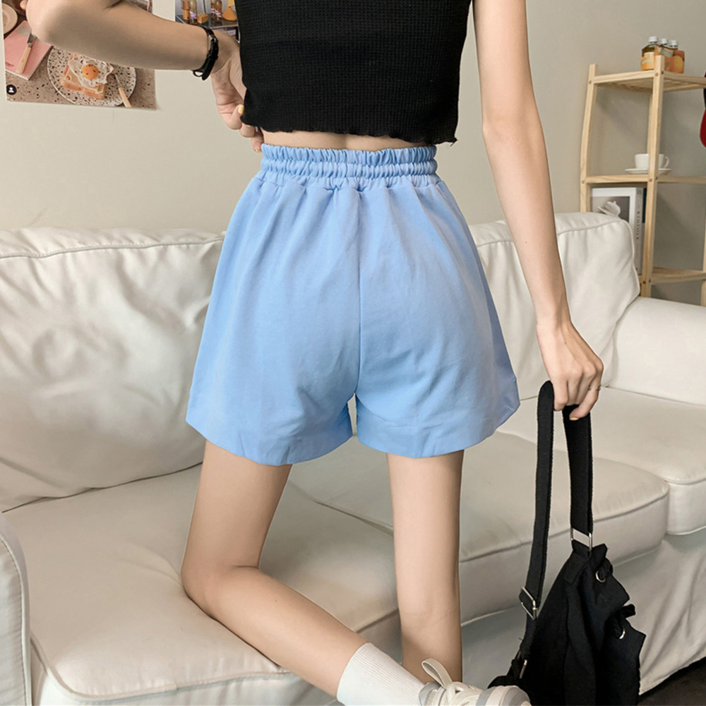 グレーファッション スウェット短パン レディース ゆったり韓国風