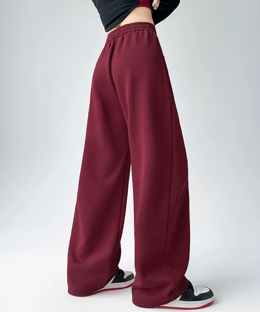 グレーファッション ゆったりスウェットパンツ レディース ワイドシルエット