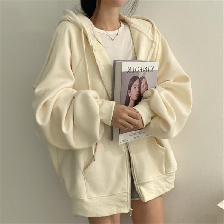 グレーファッション 裏起毛グレーフード付きジップパーカー