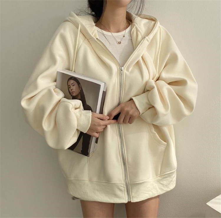 グレーファッション 裏起毛グレーフード付きジップパーカー