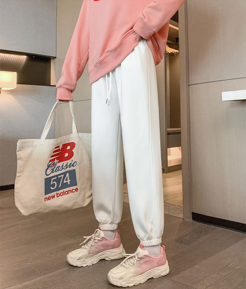 グレーファッション レディース裏起毛ジョガーパンツ ウエストゴム楽ちんボトムス