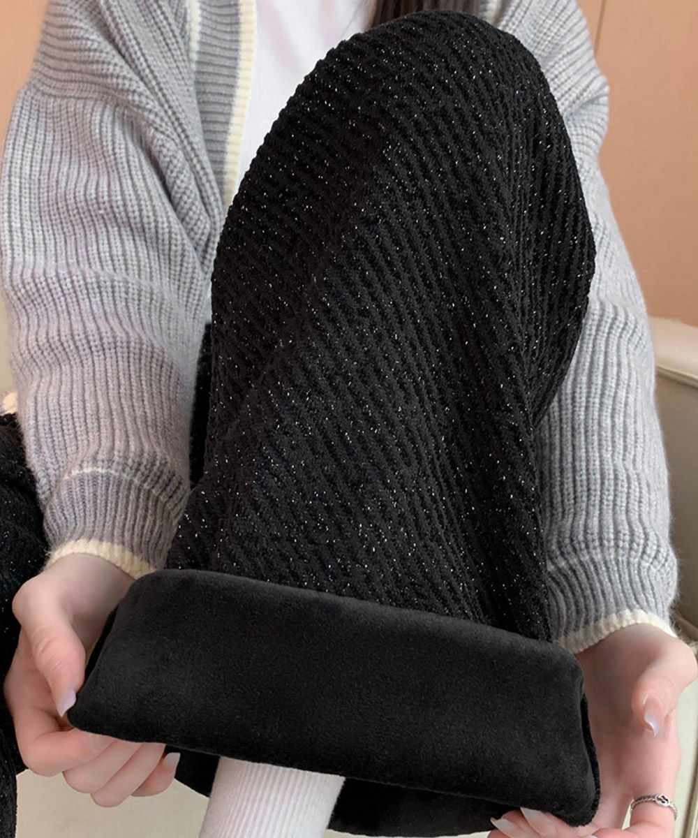 グレー パンツ 斜めストライプワイドパンツ グレー レディース裏起毛