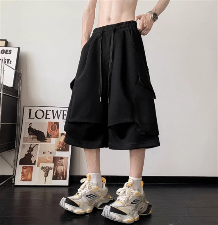 グレー パンツ 2025夏季 ゆったり七分丈 休日パンツ