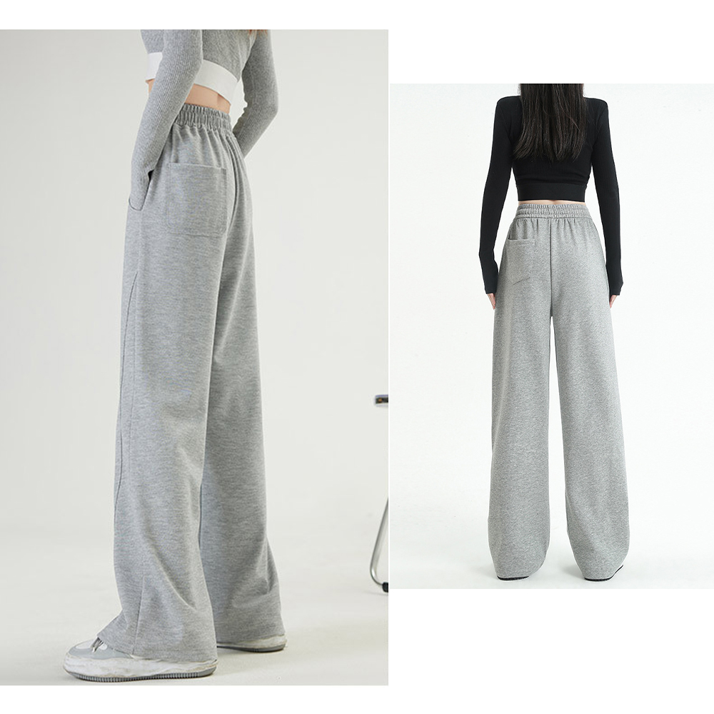 グレー パンツ ゆったりワイドパンツ レディース グレー系4色展開
