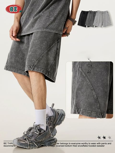 グレー パンツ メンズ グレー ビンテージ風 ショートパンツ ストリート系 半ズボン 春夏 新作