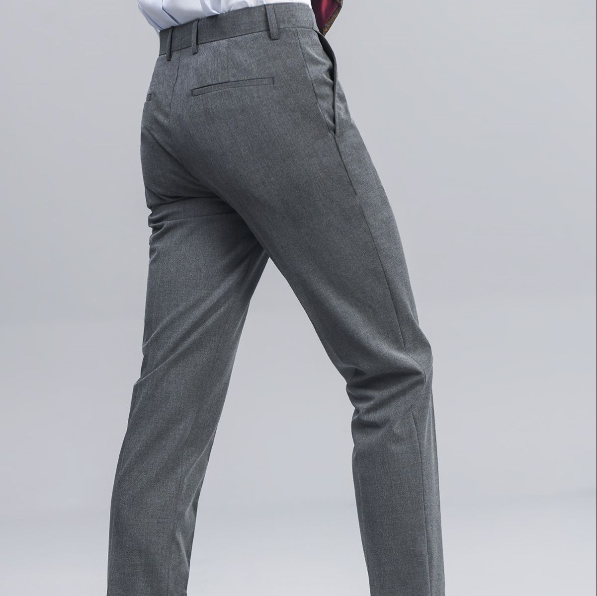 グレー パンツ  ビジネス上質スリムスラックス