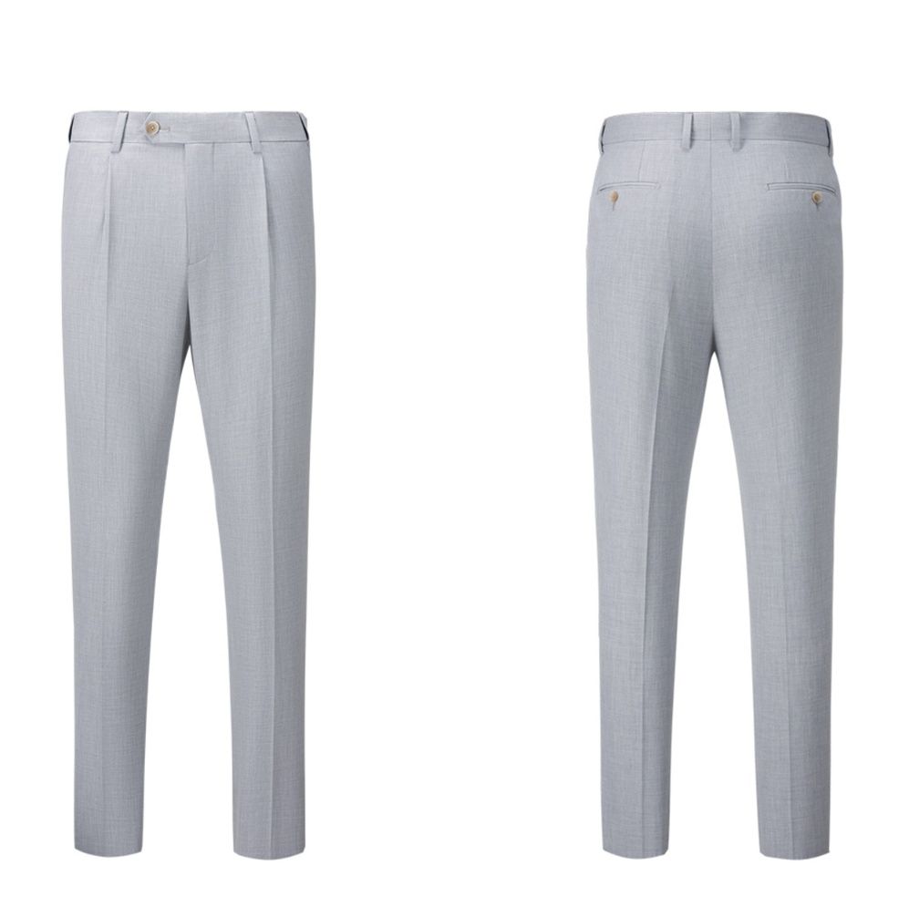グレー パンツ  ストレッチ機能美シルエットスラックス