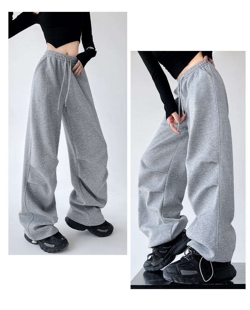 グレー パンツ リラックスワイドスウェットパンツ