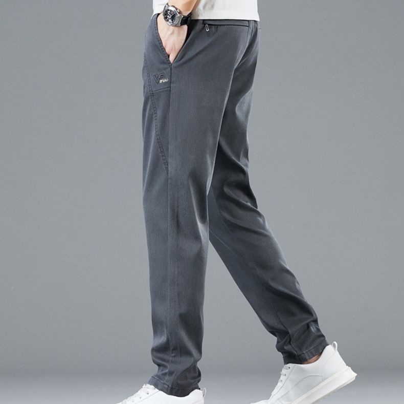 グレー パンツ すっきりシルエット細身パンツ