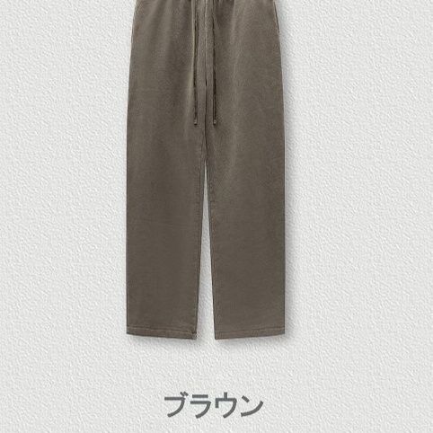 グレー パンツ 無地 裏起毛 ワイドパンツ 男女兼用 秋冬 全4色