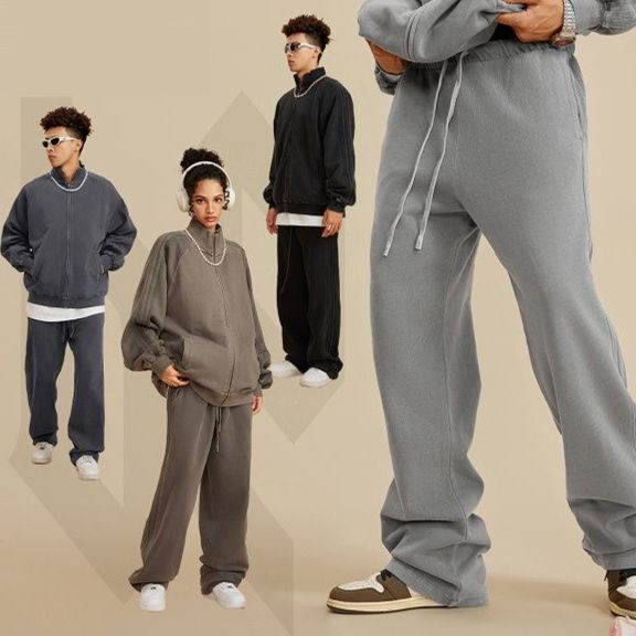 グレー パンツ 男女兼用 ヴィンテージ風 グレー ジョガーパンツ スウェット