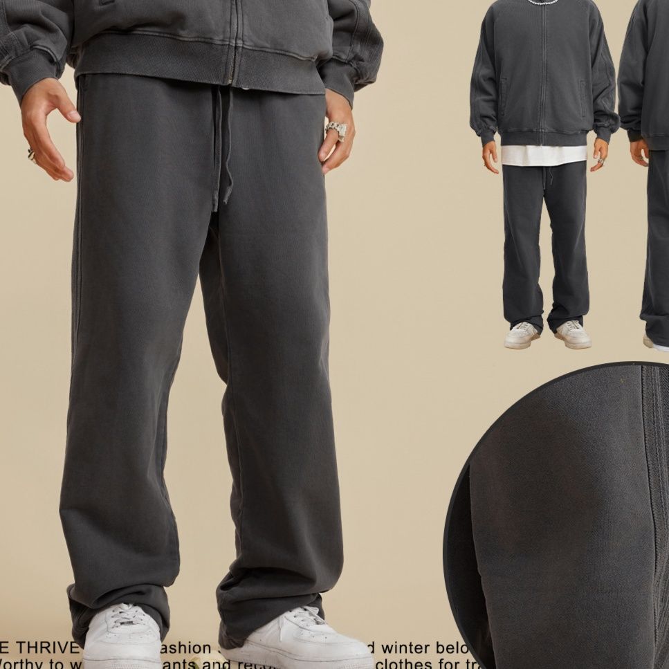 グレー パンツ 男女兼用 ヴィンテージ風 グレー ジョガーパンツ スウェット