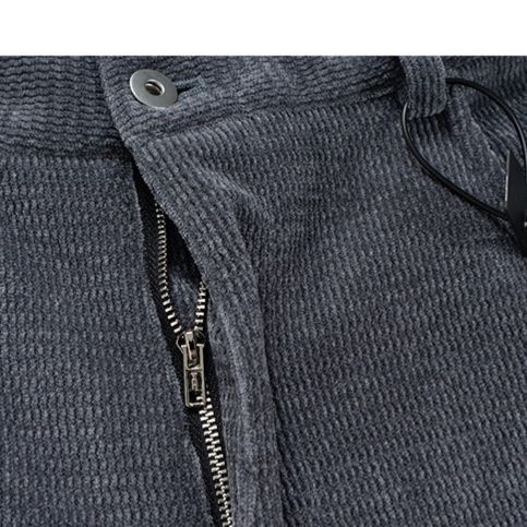 グレー コーデュロイ ワイドパンツ 男女兼用 ゆったり