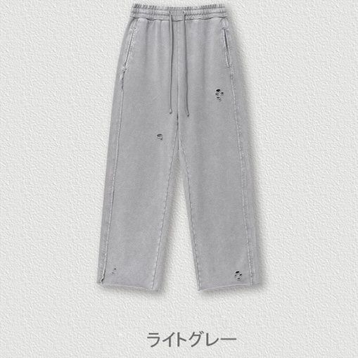 メンズ ヴィンテージ風 ワイドパンツ 男女兼用 ゆったり グレー パンツ 春秋