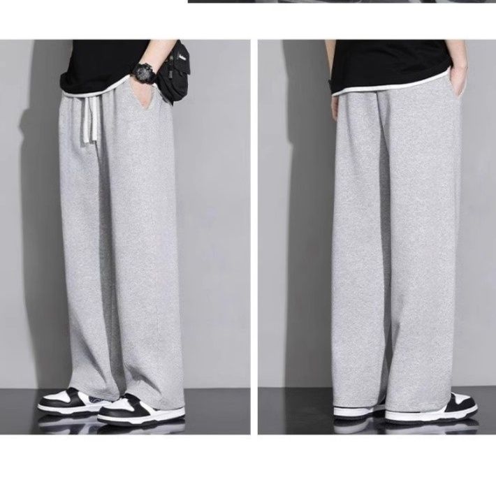 グレーパンツ ゆったりシルエット無地 スウェット