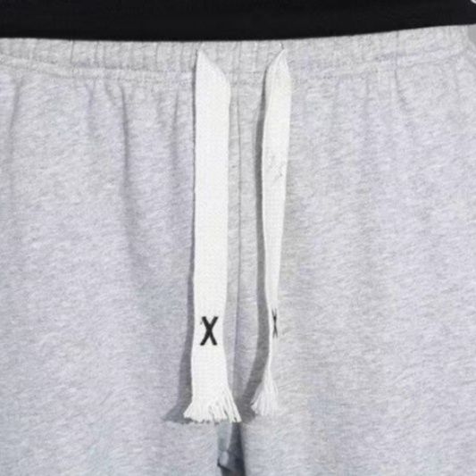 グレーパンツ 裏起毛ゆったりシルエット裾リブ スウェット