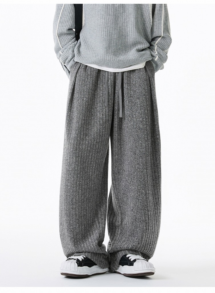 グレー パンツ メンズ タック入りワイドパンツ グレー 秋新作