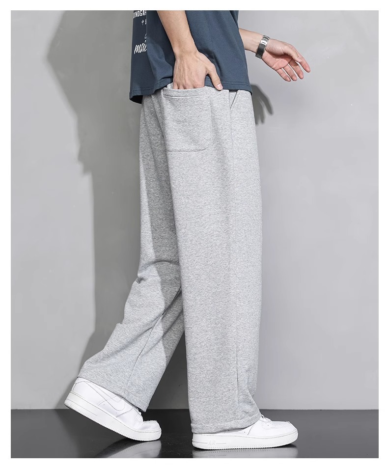 グレー パンツ ゆったりワイドシルエットパンツ