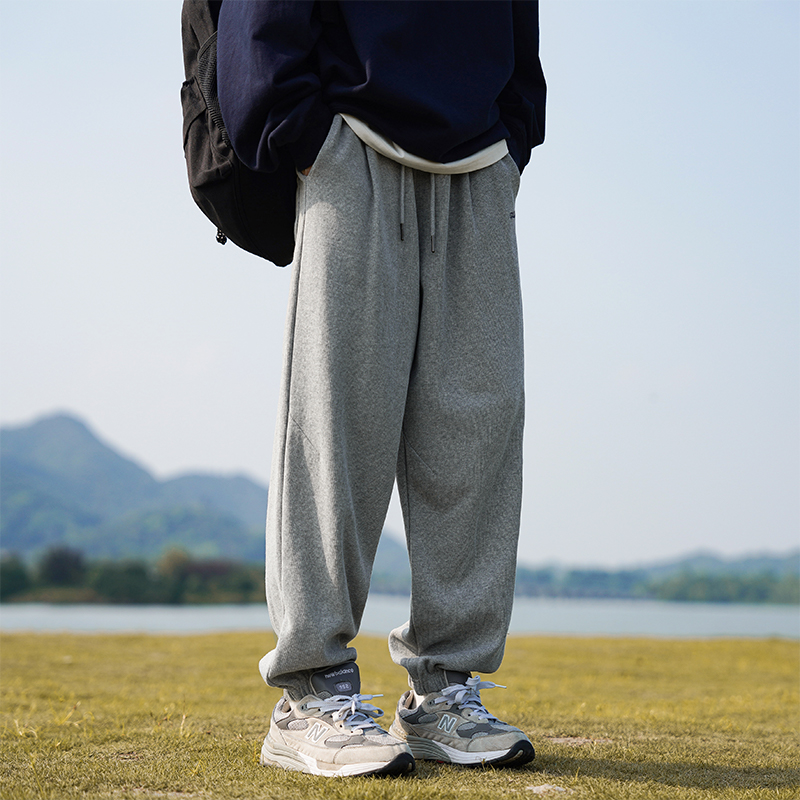 グレー パンツ リラックスジョガーワイドパンツ