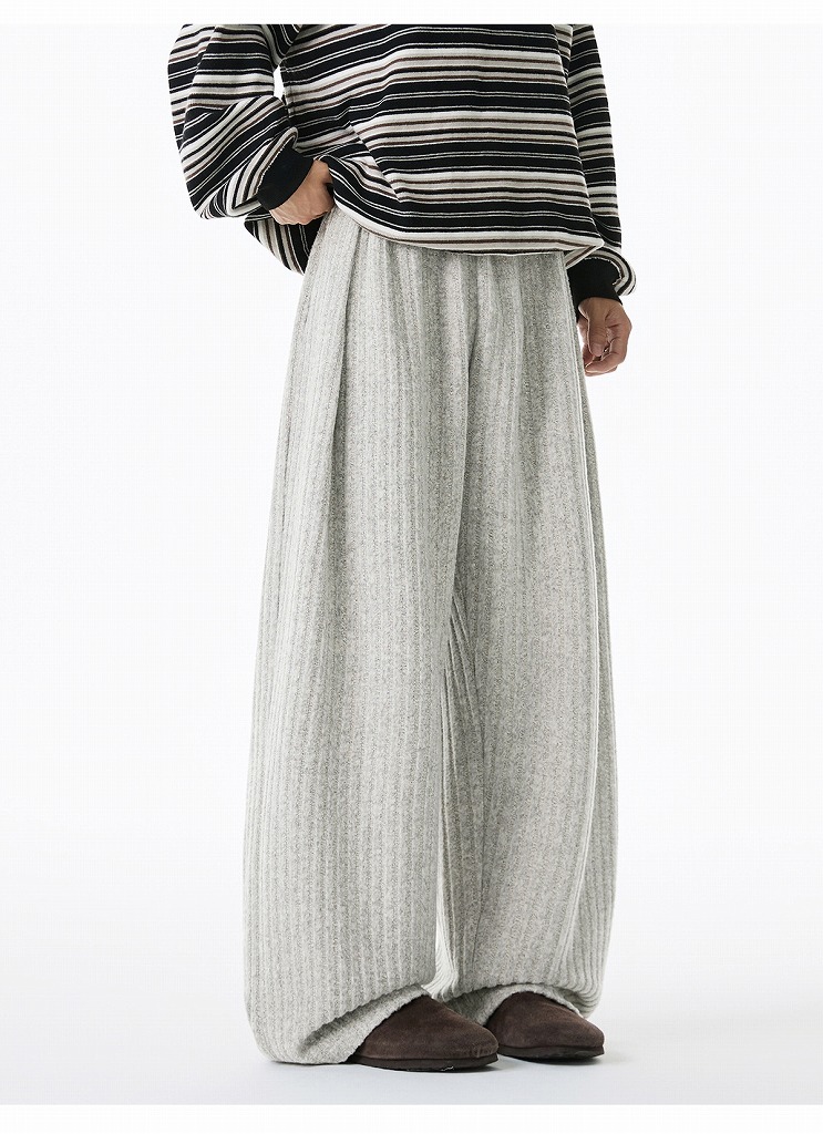 グレー パンツ メンズ タック入りワイドパンツ グレー 秋新作