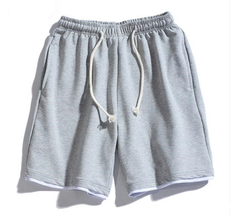 グレー パンツ 夏用メンズ無地カジュアルショートパンツ快適ゆったりシルエット