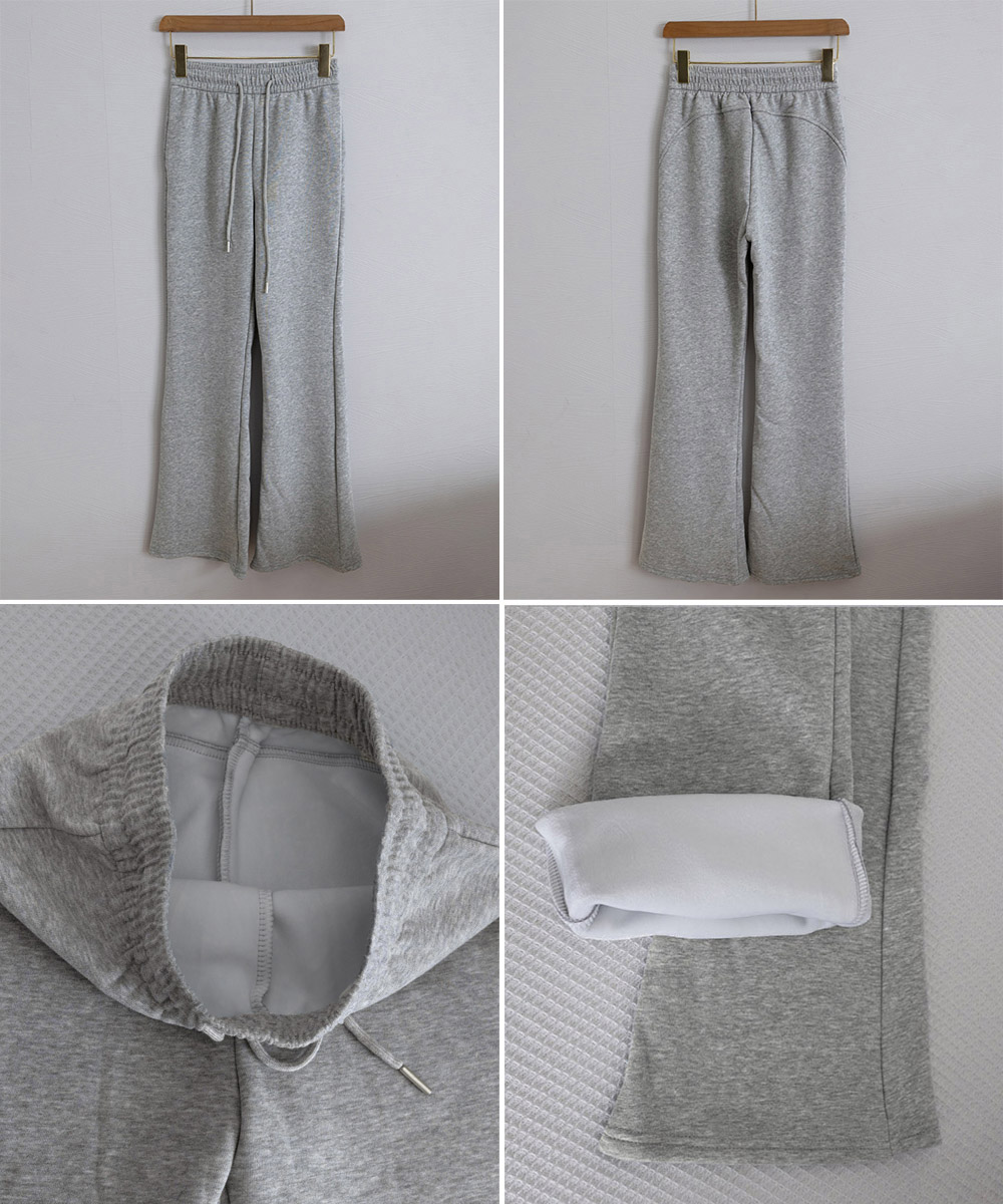 グレー パンツ 裏起毛フレアパンツ 美脚グレー スウェット
