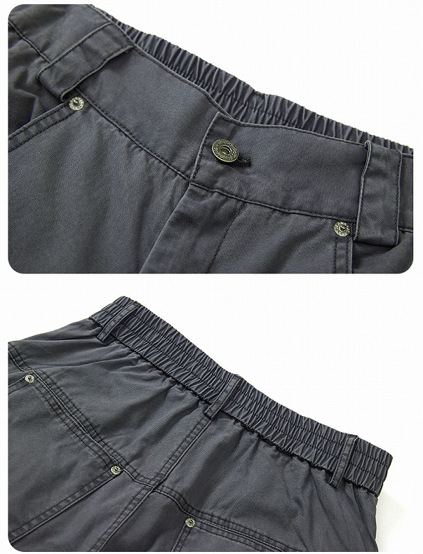 グレー パンツ 男女兼用ワーク風グレーワイドパンツ春夏秋新作