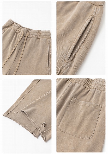 メンズ ヴィンテージ風 ワイドパンツ 男女兼用 ゆったり グレー パンツ 春秋