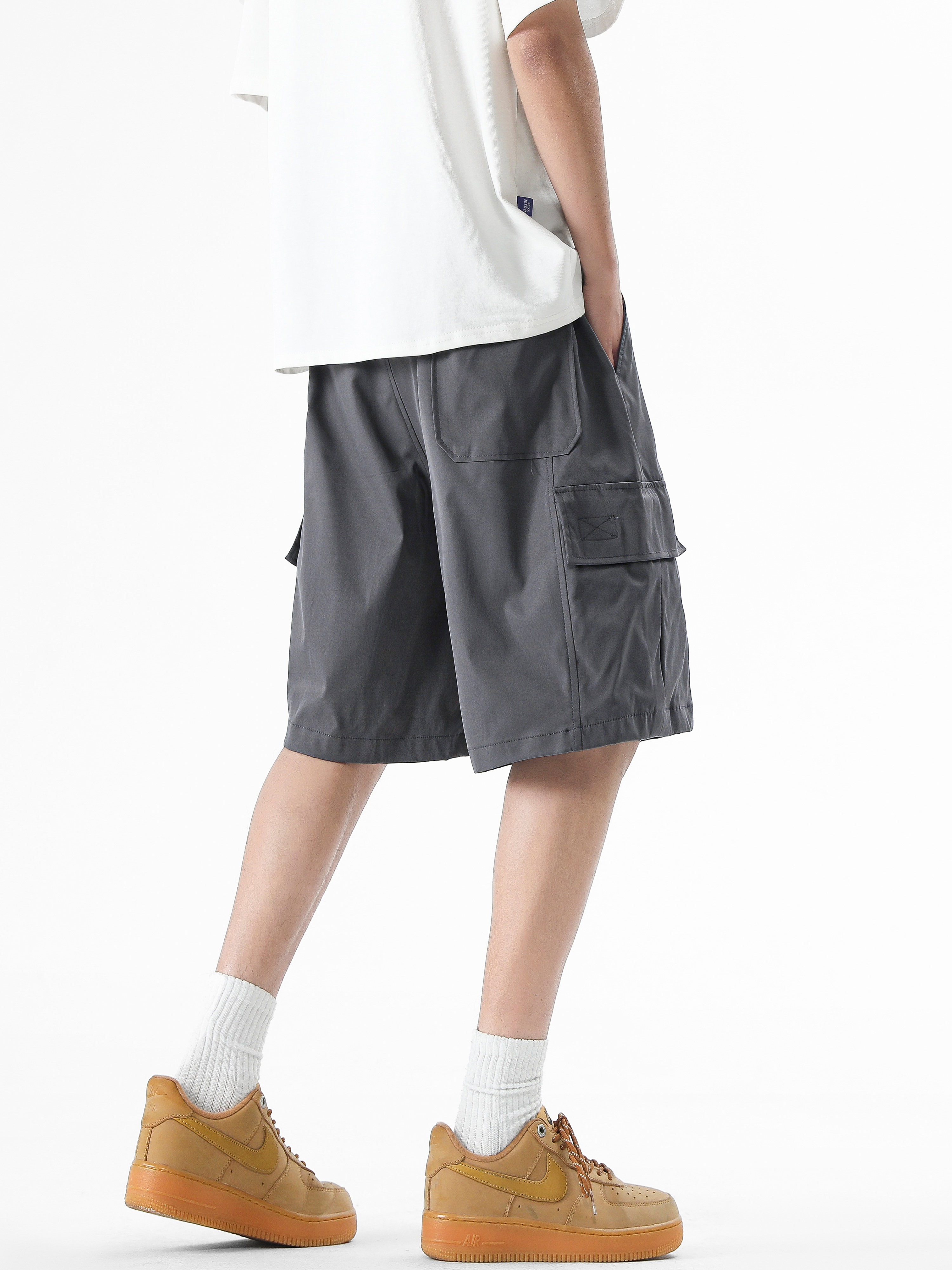 グレー パンツ リラックスカーゴハーフパンツ