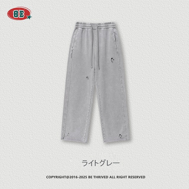 メンズ ヴィンテージ風 ワイドパンツ 男女兼用 ゆったり グレー パンツ 春秋