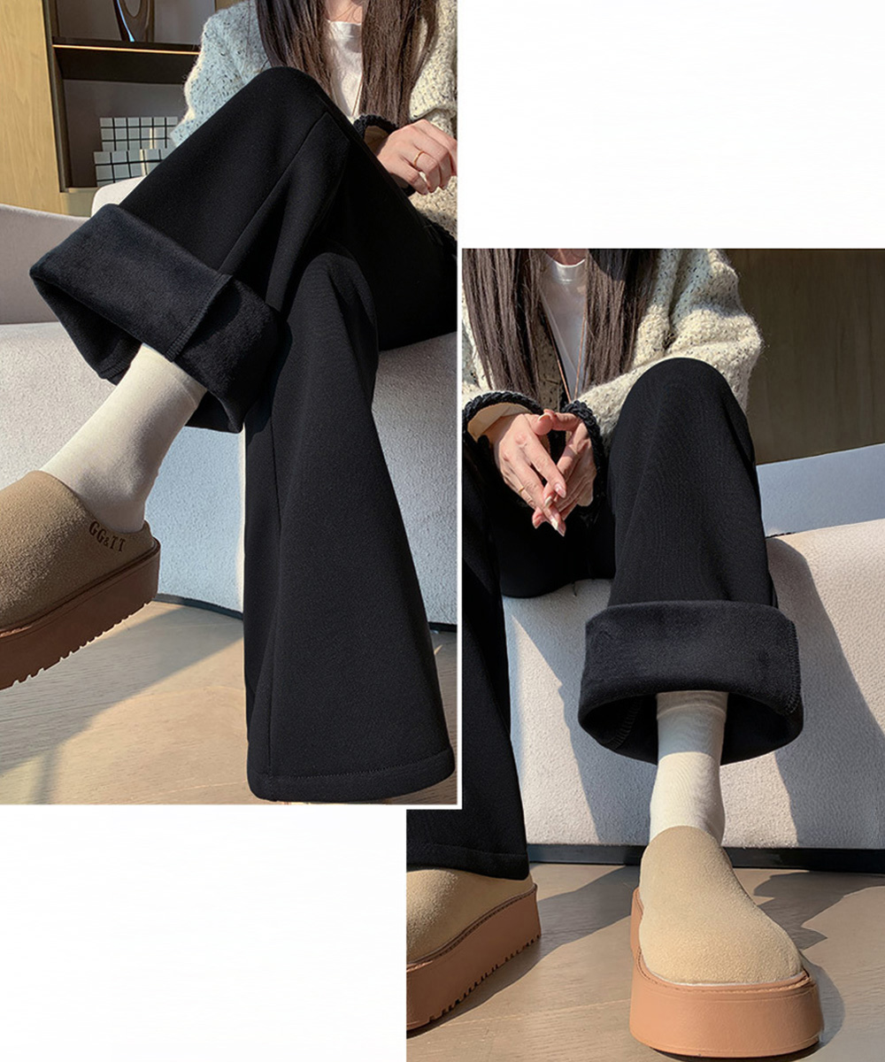 グレー パンツ 裏起毛フレアパンツ 美脚グレー スウェット