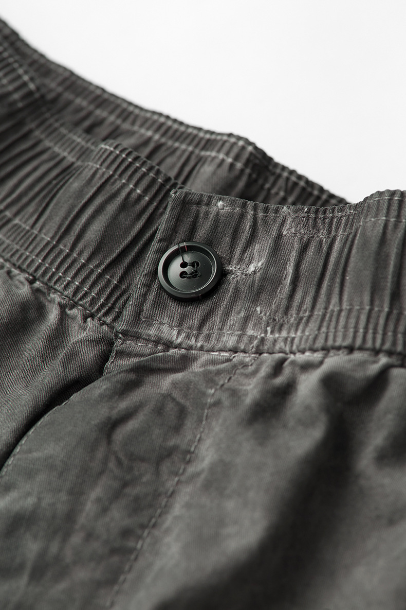 グレー パンツ 男女兼用 グレー カーゴパンツ ビンテージ風 ワイド 無地