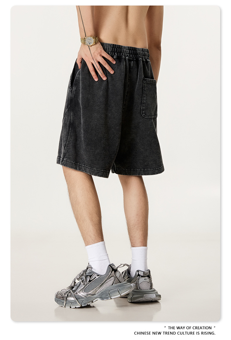 グレー パンツ メンズ グレー ビンテージ風 ショートパンツ ストリート系 半ズボン 春夏 新作