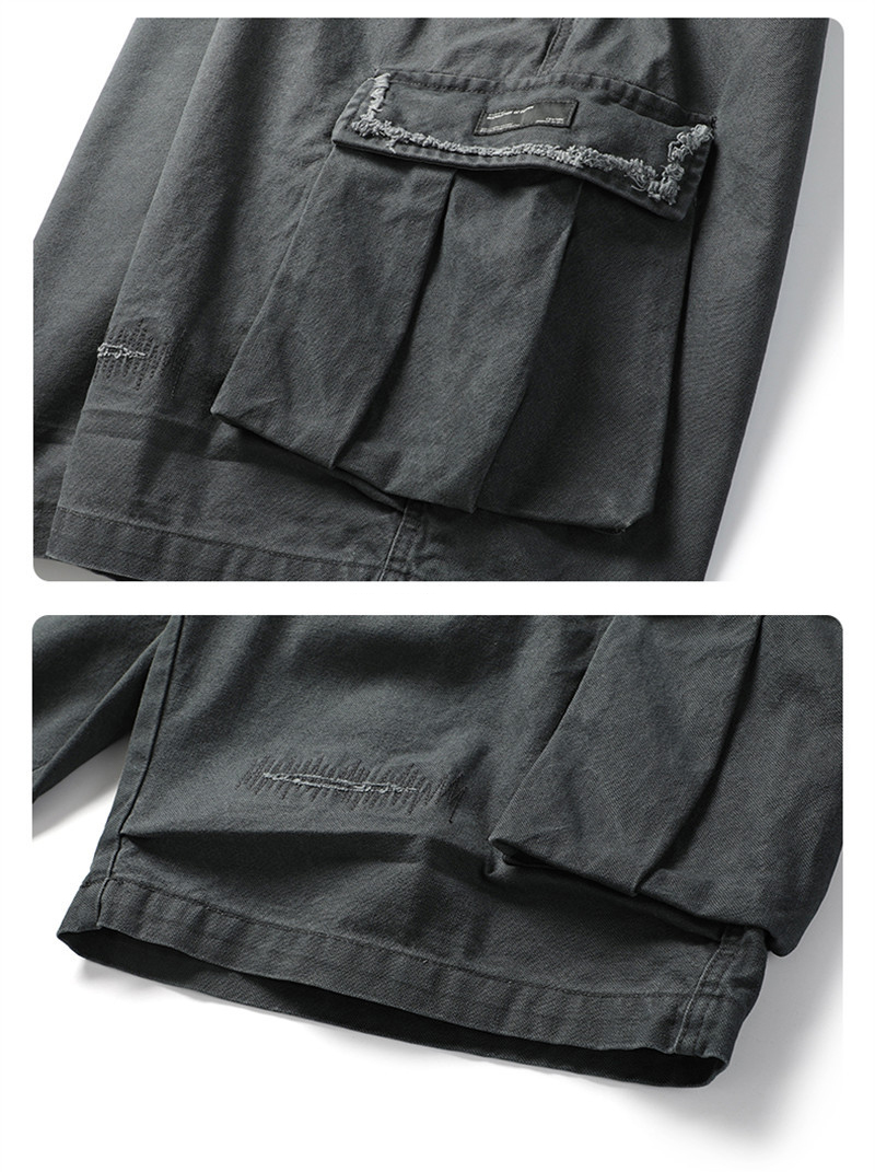 グレー パンツ 男女兼用 グレー カーゴ ショートパンツ ワーク風 春夏