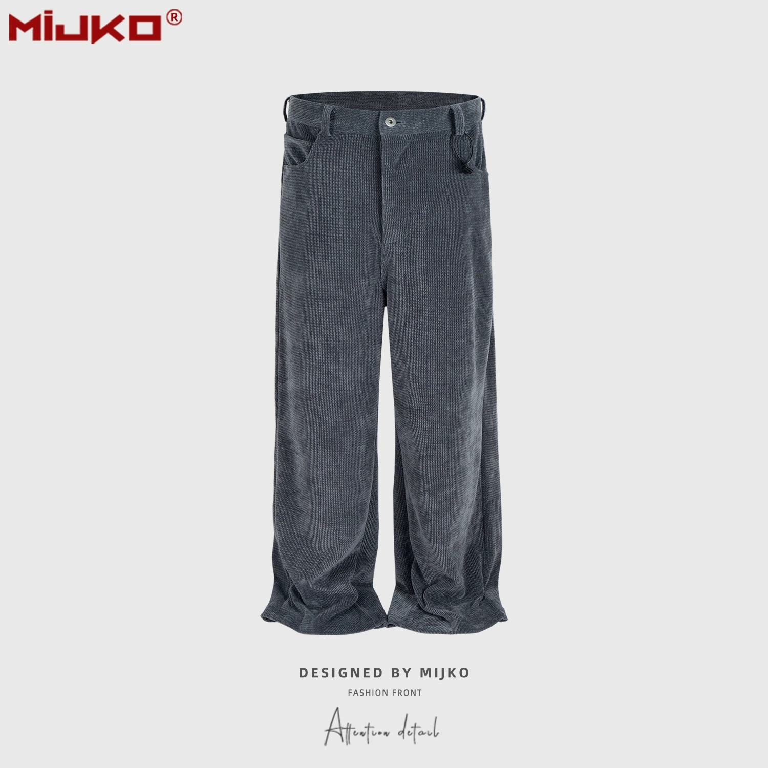 グレー パンツ グレー コーデュロイ ワイドパンツ 男女兼用 ゆったり