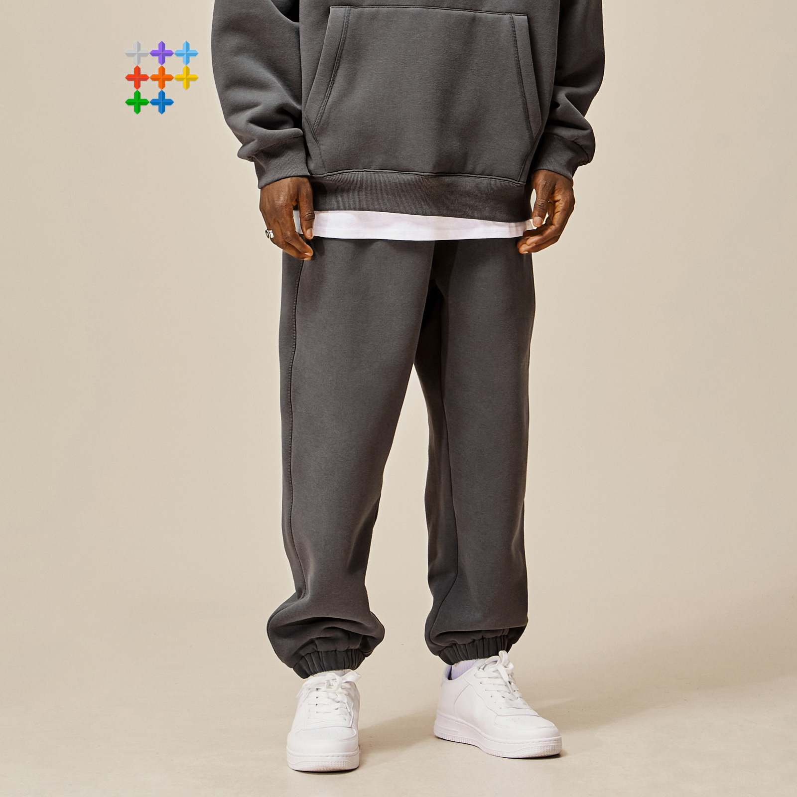 グレー パンツ 男女兼用 裏起毛 ジョガーパンツ グレー 運動風 秋冬