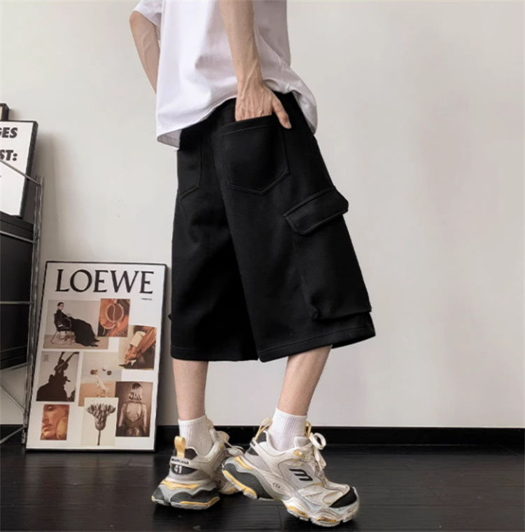 グレー パンツ 2025夏季 ゆったり七分丈 休日パンツ