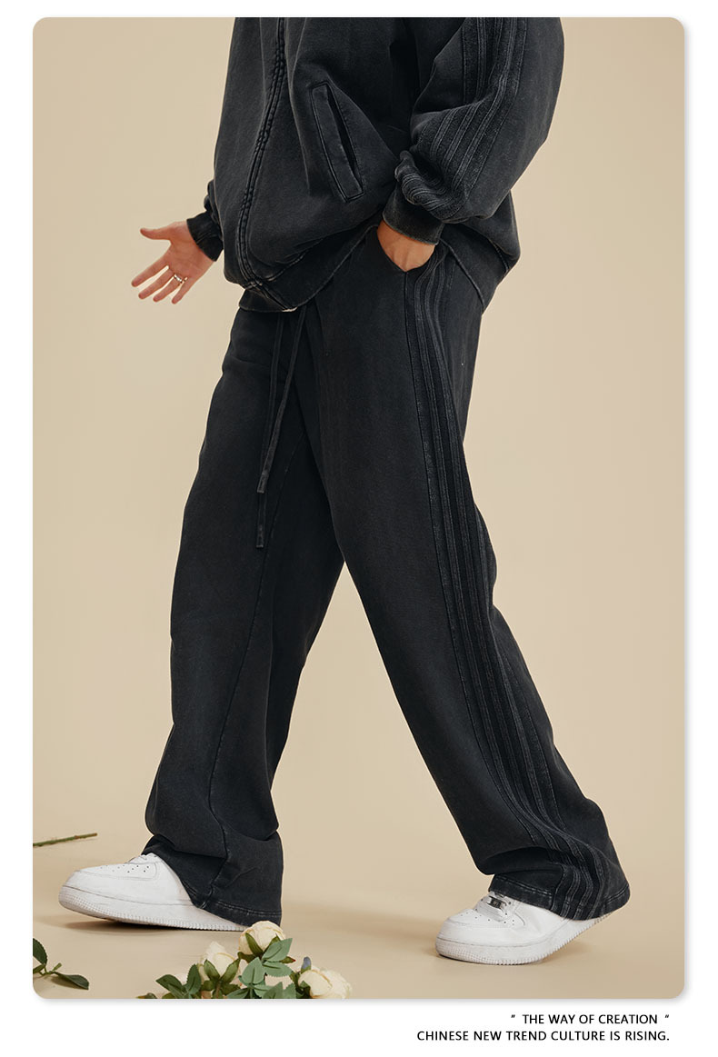 グレー パンツ 男女兼用 ヴィンテージ風 グレー ジョガーパンツ ストリート系 春秋冬