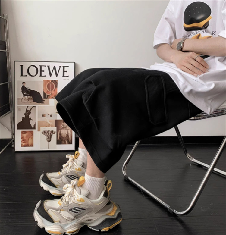 グレー パンツ 2025夏季 ゆったり七分丈 休日パンツ