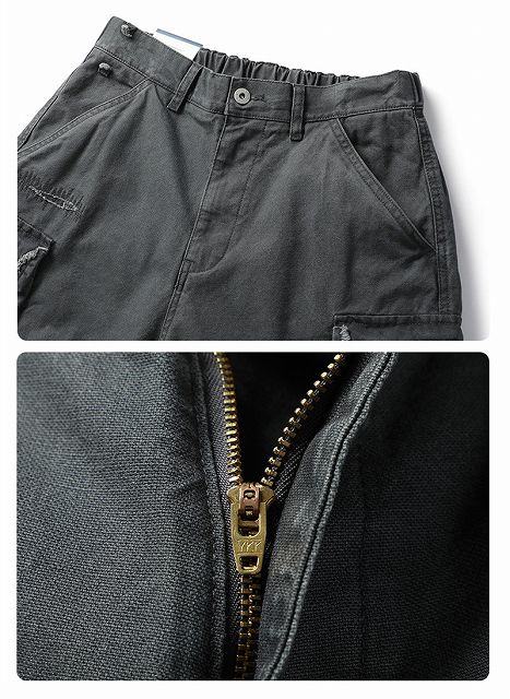 グレー パンツ 男女兼用 グレー カーゴ ショートパンツ ワーク風 春夏