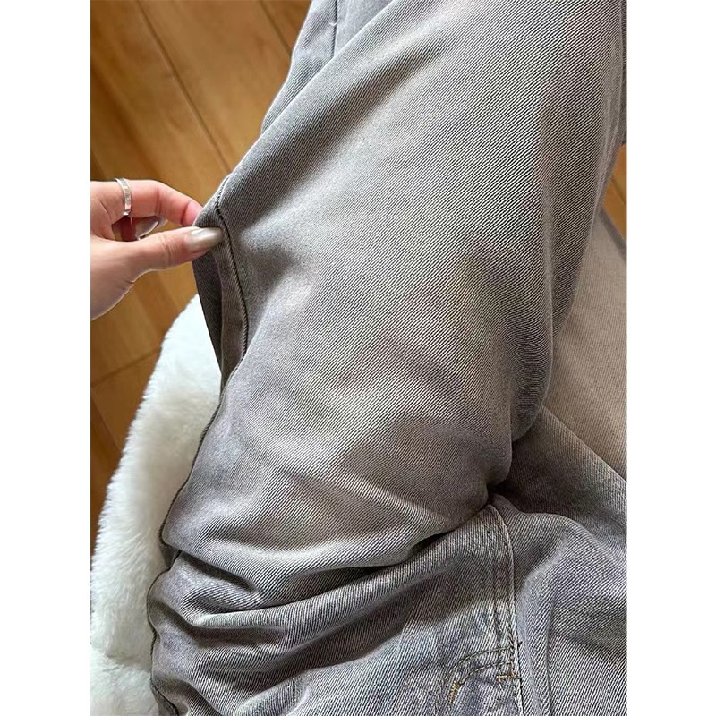 グレー パンツ ゆったりワイドシルエットパンツ