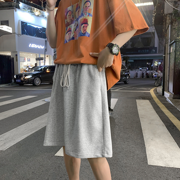 グレー パンツ メンズ グレー ショートパンツ ゆったり ワイド 夏物