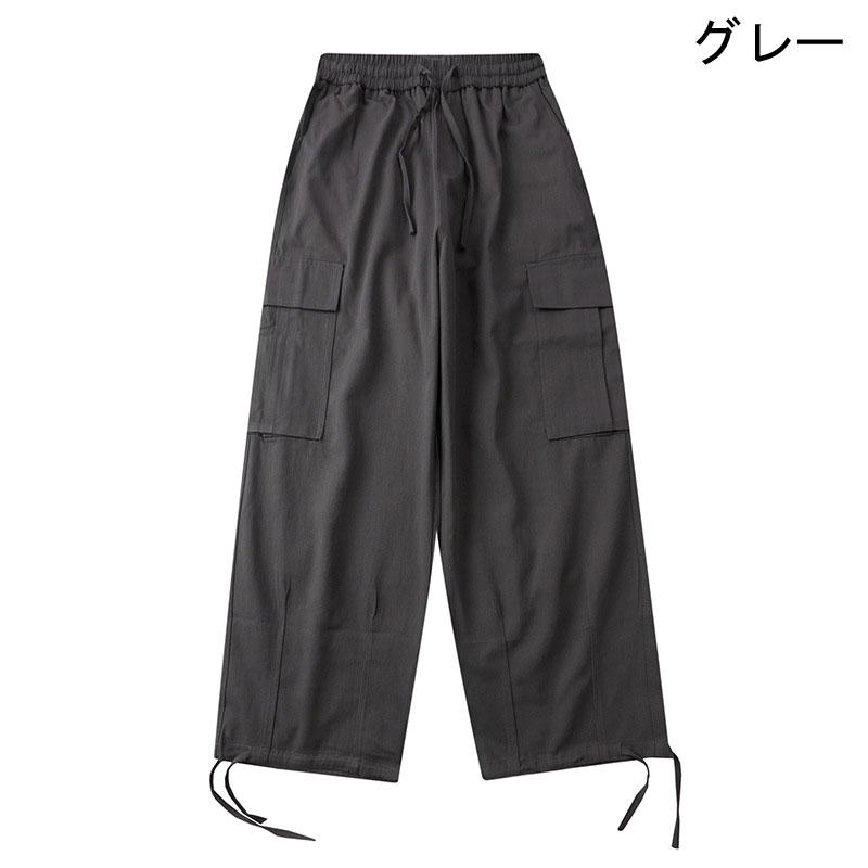 グレー パンツ 男女兼用グレーワークパンツ秋冬ストリート系ボトムス