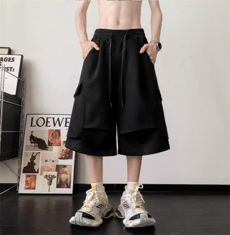 グレー パンツ 2025夏季 ゆったり七分丈 休日パンツ