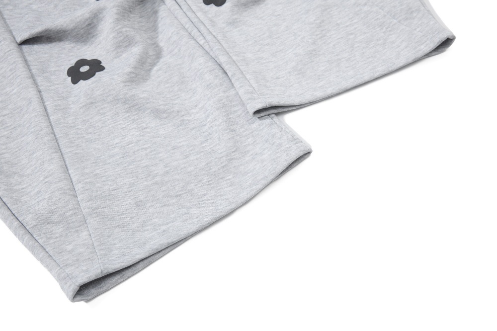 グレー パンツ 花柄グレー スウェット ワイドパンツ 男女兼用 秋冬新作