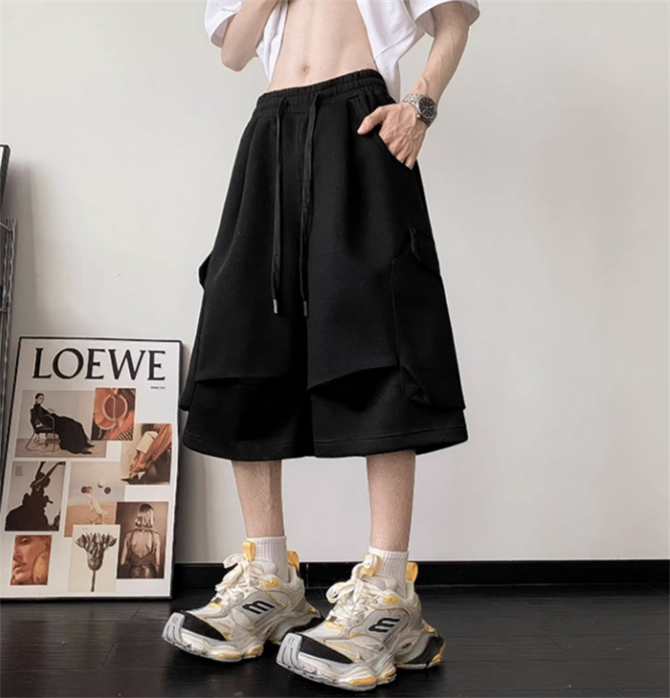 グレー パンツ 2025夏季 ゆったり七分丈 休日パンツ